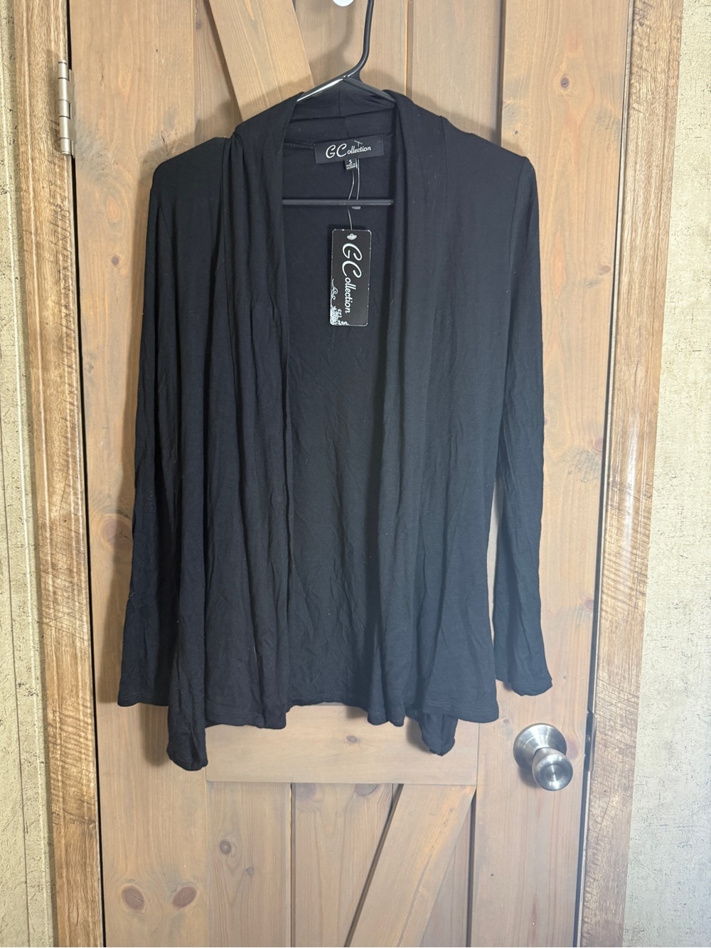 GG Collection Black Lightweight Open Cardigan
